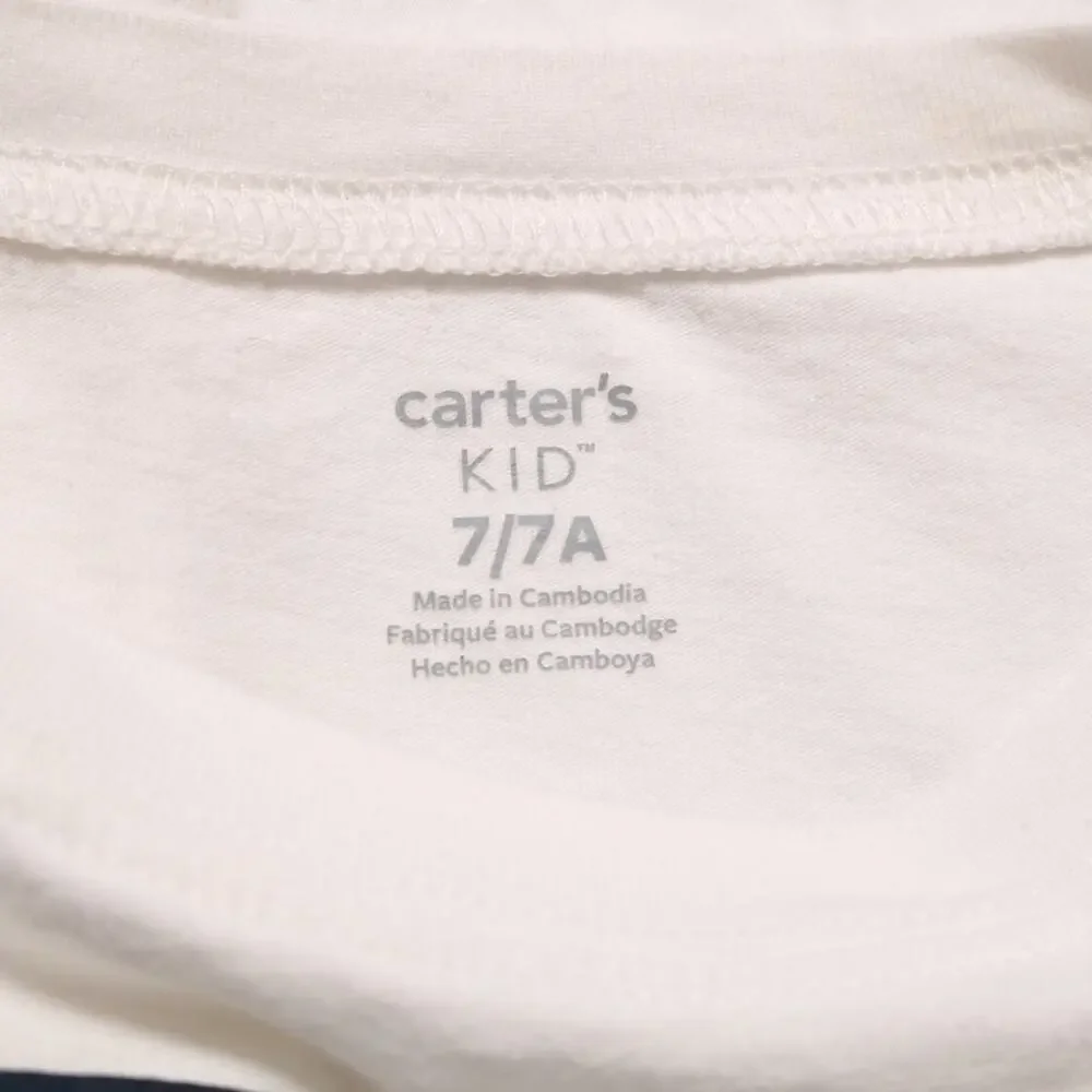 4/$20 - Carters Boys Long Sleeve Skateboard Freestyle T-Shirt White Size 7